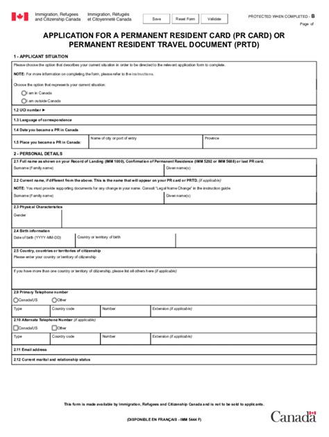 application for a permanent resident card imm 5444|IMM 5444 E .